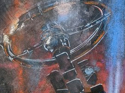 Painting of a space station
