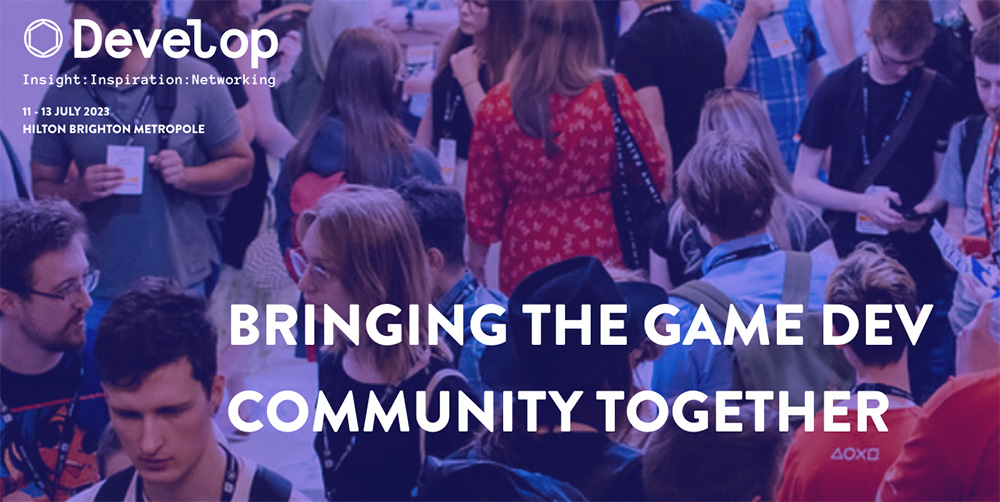 Develop conference logo and title 'bringing the game dev community together'