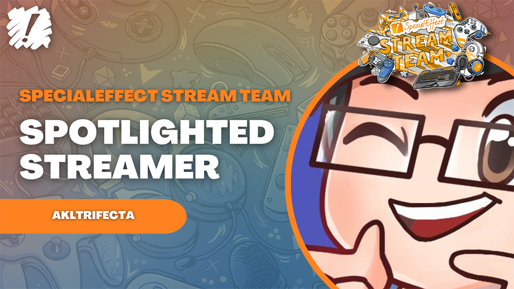 Spotlighted Streamer title featuring a cartoon icon of smiling face
