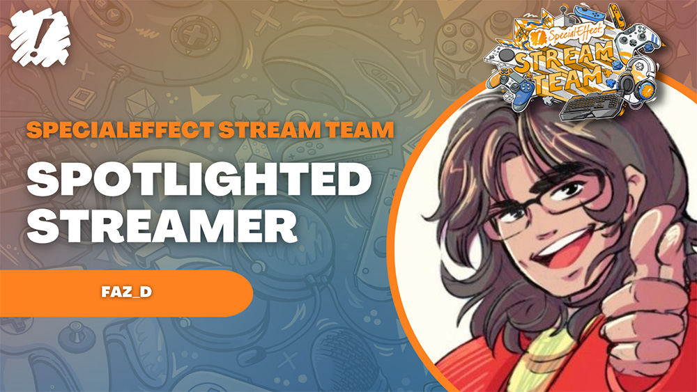 Spotlighted streamer title graphic