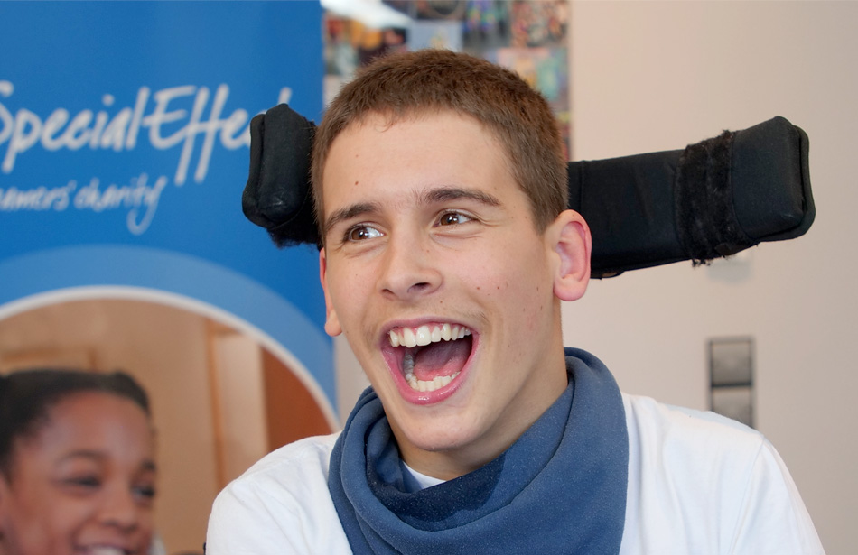 Close up of the face of a smiling young man