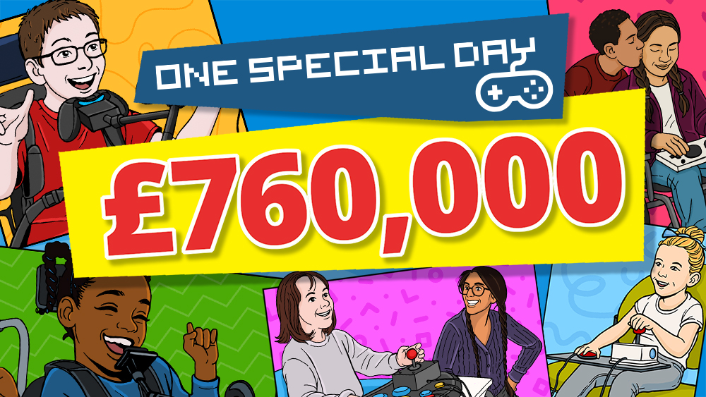 Stylised smiling figures surround a large £760,000 total figure